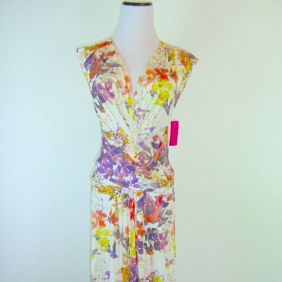 Roberto Cavalli Dresses & Skirts - Roberto Cavalli Vibrant Floral Midi Dress - Purple, Yellow, Orange
